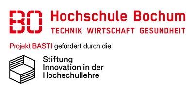 Wort Bild Marken der HS BO und Stiftung Innovation in der Hochschullehre. Projekt BASTI gefördert durch die Stiftung.
